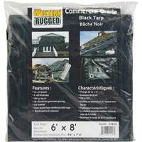 JI327 Tarp, Light Industrial Duty, Black, 6' x 8' x 8 mils