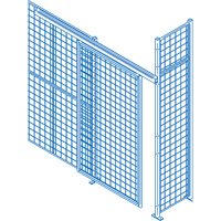 KD106 Wire Mesh Partition Components - Sliding Doors, 4' W x 8' H