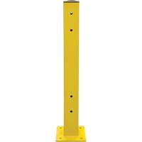 KI247 Double Guard Rail Post, Steel, 5" L x 44" H, Safety Yellow