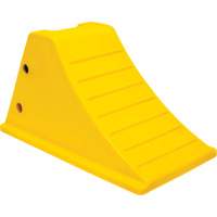 KI345 Wheel Chocks with Aluminum Tread, Polyurethane, Safety Yellow, 11-1/4" W x 21" D x 12-1/4" H