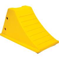 KI346 Wheel Chocks with Rubber Tread, Polyurethane, Yellow, 11-1/4" W x 21" D x 12-1/4" H