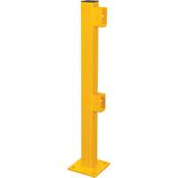 KI378 End Post for Light-Duty Guard Rails, Steel, 42" H, Safety Yellow