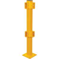 KI380 Corner Post for Light-Duty Guard Rails, Steel, 42" H, Safety Yellow