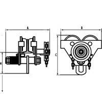 LS556 Chariots ajustables, 1000 lb (0,5 tonne) Capacit&eacute;, 2-11/16" - 5-1/4"