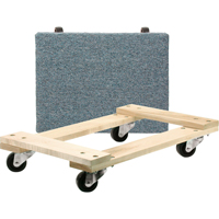MA186 Wood Dollies - Medium-Duty, Polyolefin Wheels, 900 lbs. Capacity, 18" W x 24" D x 7" H
