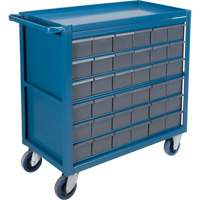 Drawer Shelf Cart, 1200 lbs. Capacity, Steel, 18" x W, 35" x H, 36" D, Rubber Wheels, All-Welded, 36 Drawers MA247 | KLETON