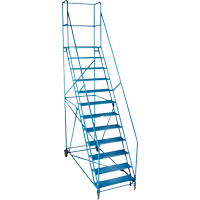 Rolling Step Ladder with Locking Step and Spring-Loaded Front Casters, 12 Steps, 30" Step Width, 109" Platform Height, Steel MA624 | KLETON