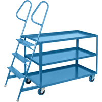 Stock Picking Carts, Steel, 24" W x 64" D, 3 Shelves, 1200 lbs. Capacity MB507 | KLETON