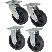 MD338 Caster Set, Rigid/Swivel, 6" (152.4 mm), Nylon, 2400 lbs. (1089 kg.)
