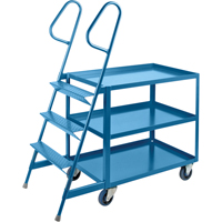 Stock Picking Carts, Steel, 24" W x 52" D, 3 Shelves, 1200 lbs. Capacity MD441 | KLETON