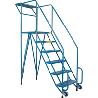 Mechanics/Maintenance Rolling Ladder, Steel, 6 Steps, 57" Platform Height MH215 | KLETON