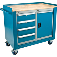 Industrial Duty Mobile Service Benches, Wood Surface ML327 | KLETON