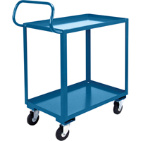 ML563 Chariot ergonomique &agrave; tablettes, 800 lb Capacit&eacute;, Acier, 20" la x 37" ha x 32" p, Bordure vers le haut