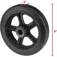 ML813 Mold-On Rubber Wheel, 8" (203 mm) Dia. x 2" (51 mm) W, 400 lbs. (181 kg.) Capacity