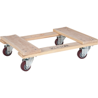 MN195 Socle roulant en bois dur, Roues en Polyur&eacute;thane, Capacit&eacute; de 900 lb, 18" la x 24" p x 7" h