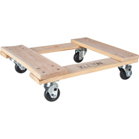 MN201 Socle roulant en bois dur, Roues en Polyol&eacute;fine, Capacit&eacute; de 1000 lb, 18" la x 24" p x 7" h