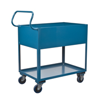 Deep Lipped Service Cart, 2 Tiers, 24" W x 47" H x 36" D, 1200 lbs. Capacity MN394 | KLETON
