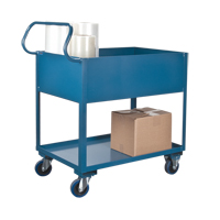 Deep Lipped Service Cart, 2 Tiers, 24" W x 47" H x 36" D, 1200 lbs. Capacity MN394 | KLETON