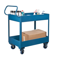 MN395 Chariots de service &agrave; bordure profonde, 2 Tiers, 24" la x 47" h x 36" p, Capacit&eacute; 1200 lb