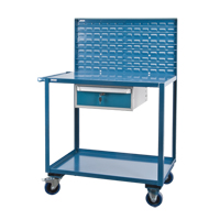 Mobile Service Cart, 2 Tiers, 24" W x 57" H x 40" D, 1200 lbs. Capacity MN396 | KLETON