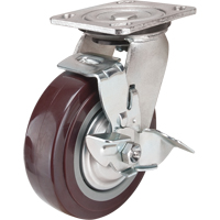 MN449 Caster, Swivel with Brake, 6" (152.4 mm), Polyurethane, 850 lbs. (385 kg.)