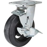 MN451 Mold-on Caster, Swivel with Brake, 6" (152.4 mm), Rubber, 550 lbs. (249 kg.)
