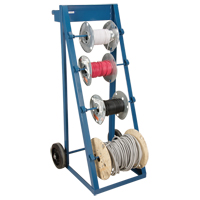 Portable Wire Reel Caddy, Steel, 4 Rod, 24-1/2" W x 49" H x 23" D, 400 lbs. Capacity MO215 | KLETON