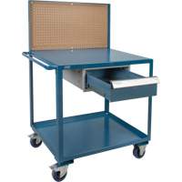 Mobile Service Cart, 2 Tiers, 24" W x 57" H x 40" D, 1200 lbs. Capacity MP084 | KLETON