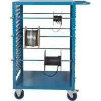 MP086 Chariot mobile pour mat&eacute;riaux bobin&eacute;s, Acier, 6 Montants, 21" la x 48" h x 38" p, Capacit&eacute; de 1200 lb