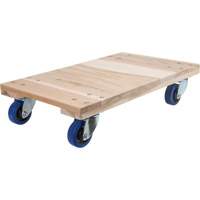 MP087 Socles roulants en bois franc pour usage moyen, Roues en Polyol&eacute;fine, Capacit&eacute; de 900 lb, 18" la x 24" p x 7" h