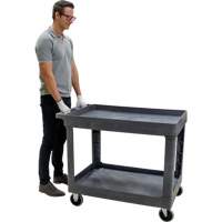 MP641 Chariot utilitaire pour l'entretien, 2 tiers, 24-5/8" x 32-1/2" x 40", Capacit&eacute; 550 lb