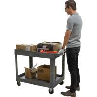 MP641 Chariot utilitaire pour l'entretien, 2 tiers, 24-5/8" x 32-1/2" x 40", Capacit&eacute; 550 lb