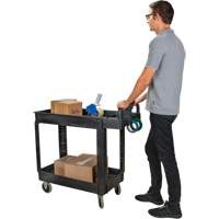 MQ092 Chariot utilitaire, 2 tiers, 17-1/8" x 33-1/2" x 37-5/8", Capacit&eacute; 550 lb