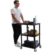 MQ183 Chariot utilitaire avec tablette plate, 3 tiers, 18-1/8" x 37-3/8" x 27-3/4", Capacit&eacute; 330 lb