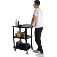 MQ183 Chariot utilitaire avec tablette plate, 3 tiers, 18-1/8" x 37-3/8" x 27-3/4", Capacit&eacute; 330 lb