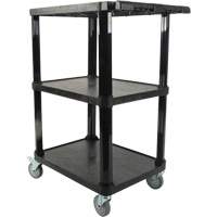 MQ183 Chariot utilitaire avec tablette plate, 3 tiers, 18-1/8" x 37-3/8" x 27-3/4", Capacit&eacute; 330 lb