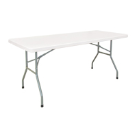Folding Table, Rectangular, 72" L x 30" W, Polyethylene, White ON599 | KLETON