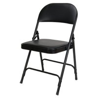 OP962 Chaise pliante rembourr&eacute;e en vinyle, Acier, Noir, Capacit&eacute; 300 lb