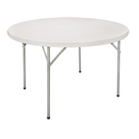 OQ320 Table pliante, Ronde, 48" l x 48" la, Poly&eacute;thyl&egrave;ne, Blanc