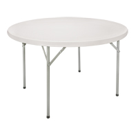 Folding Table, Round, 48" L x 48" W, Polyethylene, White OQ320 | KLETON