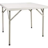 Table pliante, Carrée, 34" l x 34" la, Polyéthylène, Blanc OQ714 | KLETON