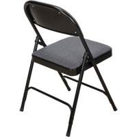 Chaise pliante de luxe en tissu rembourrée, Acier, Gris, Capacité 300 lb OR434 | KLETON