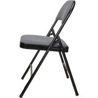 OR434 Chaise pliante de luxe en tissu rembourr&eacute;e, Acier, Gris, Capacit&eacute; 300 lb