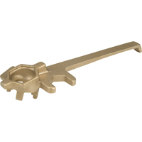 PE359 Deluxe Plug Wrenche, 1-1/4" Opening, 9" Handle, Non-sparking brass alloy