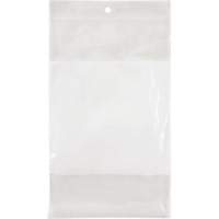 PF933 White Block Poly Bags, Reclosable, 8" x 5", 2 mils