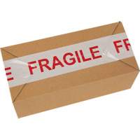 PG724 "Fragile" Box Sealing Tape, Hot Melt Adhesive, 2 mils, 48 mm (2") x 100 m (328')
