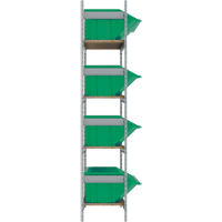 RL982 &eacute;tag&egrave;res larges avec bacs g&eacute;ants en plastique, Acier, Sans boulons, Capacit&eacute; 800 lb, 66" la x 72" h x 18" p