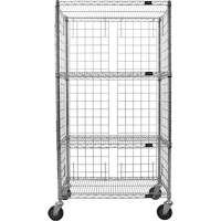 Enclosed Wire Shelf Cart, Chrome Plated, 36" x 69" x 18", 800 lbs. Capacity RN559 | KLETON