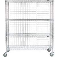 Enclosed Wire Shelf Cart, Chrome Plated, 60" x 69" x 18", 800 lbs. Capacity RN561 | KLETON