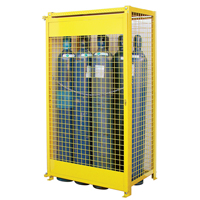 SAF837 Armoires pour cylindres &agrave; gaz, nbre de bouteilles: 10, 44" , 30" , 74" , Jaune
